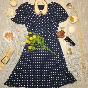J. CREW BLUE POLKA DOT DRESS